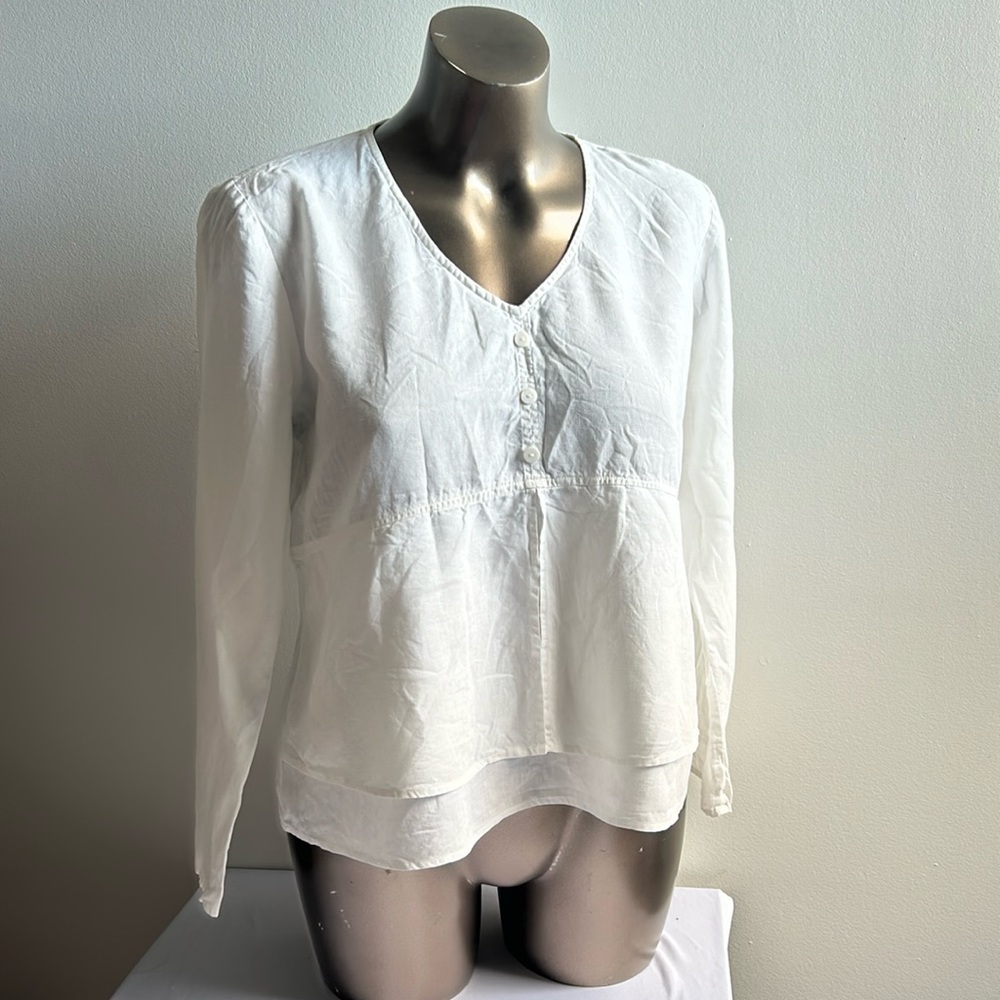 White Orvis Blouse Size Large